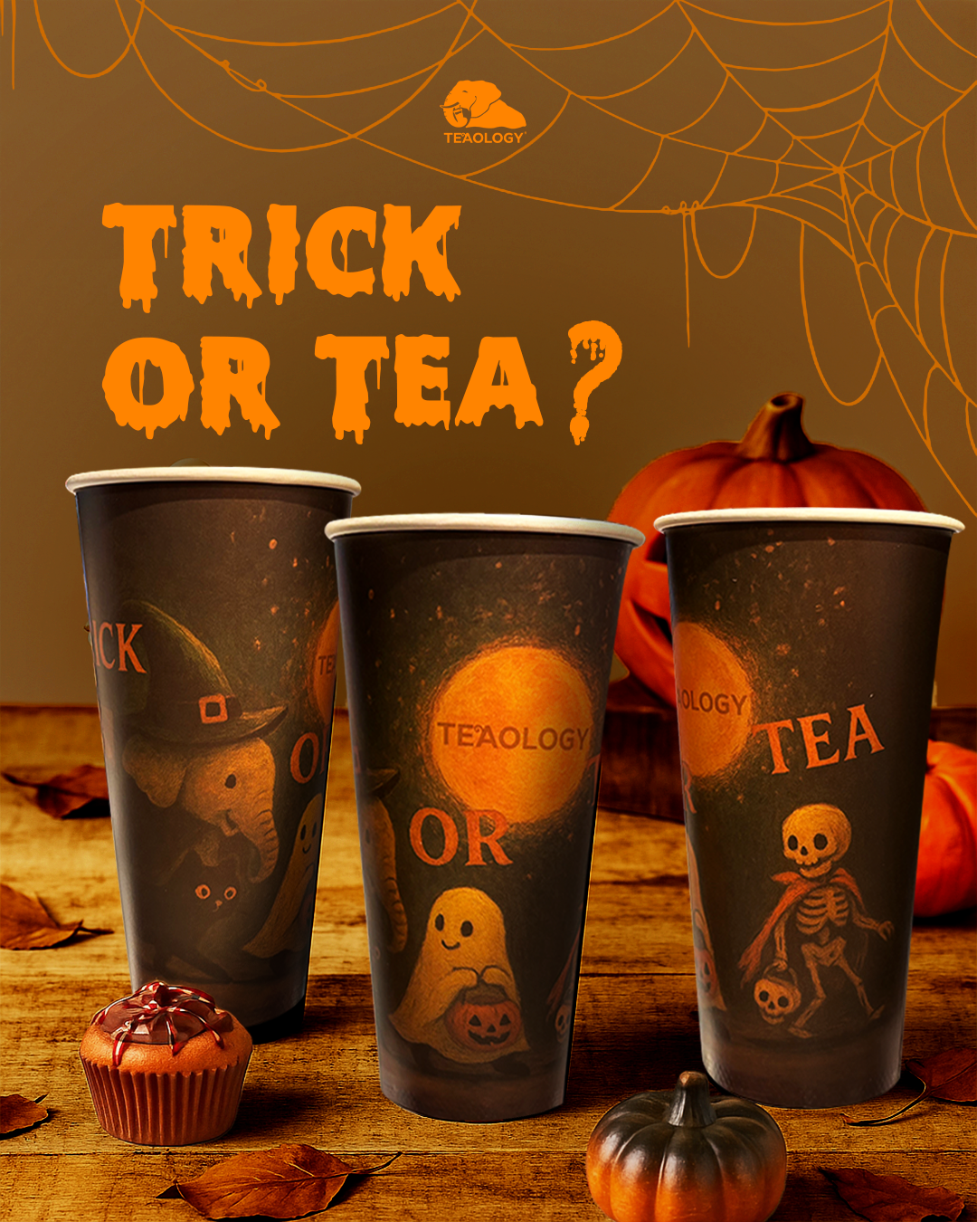🎃 BUY 3 GET 1 GIFT with Trick or Tea: The Halloween Cup is Here! 🕸️